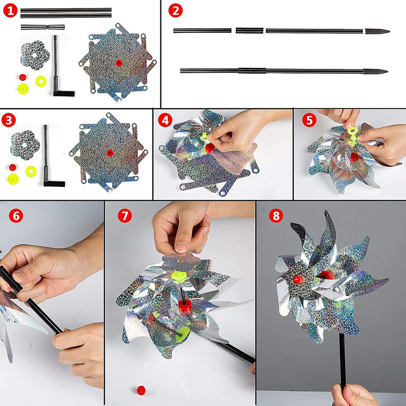 Lindude peegeldusvastane tuulik aia-aiafarmi jaoks Hirmutage linnud eemale Lihtne kokku panna SCIE999