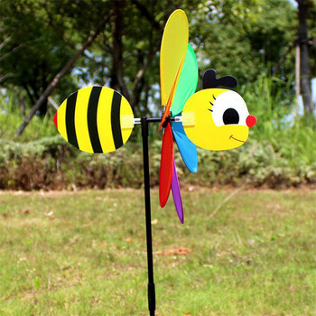1 ΤΕΜ Γελοιογραφία τρισδιάστατη μεγάλη μέλισσα ζώων με έξι χρώματα Τρισδιάστατος ανεμόμυλος Wind Spinner Whirligig Yard Decor Garden
