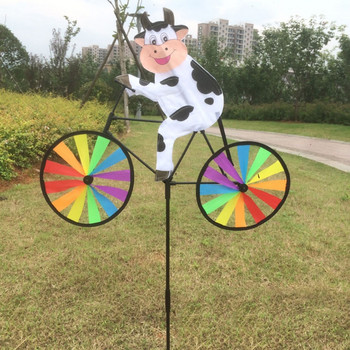 G5AB 3D Animal on Bike Ανεμόμυλος Υπαίθριος κήπος γκαζόν τοπίο προμήθειες για παιδιά Παιδική διακόσμηση γενεθλίων με φόντο