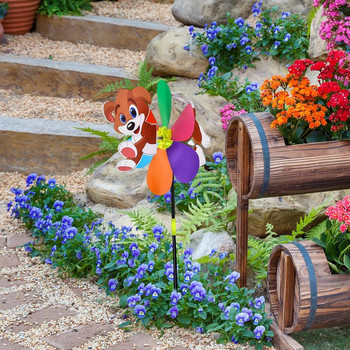 Κήπος Pinwheels Animal Whirligigs Wind Spinner Ανεμόμυλος Παιχνίδια Κηπουρικής Τέχνης ιδιότροπες διακοσμητικές πασσάλους για αίθριο αυλής κήπου