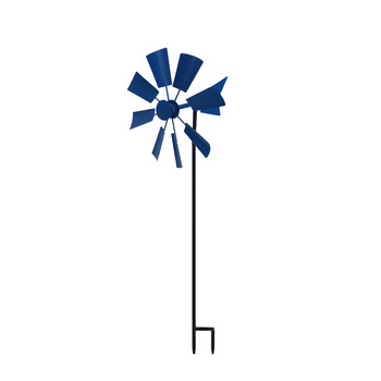Въртяща се вятърна мелница Pastoral Plug-in Courtyard Park Декоративни метални занаятчийски орнаменти 23,5 см * 18 см * 66 см Декорация на градинска вятърна мелница