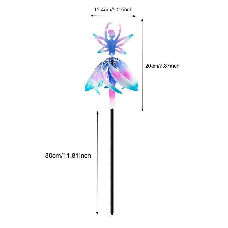 Πρωτοποριακό Whimsical Fairy Ballerina Wind Spinner Wind Spinner με πολύχρωμο βουρτσισμένο φινίρισμα & σταθερό ποντάρισμα στο TheBase