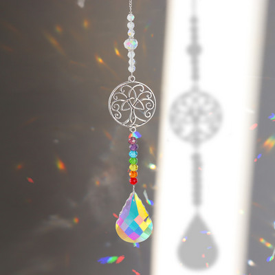 Crystal Wind Chime Moon Sun Catcher Diamond Prisms Κρεμαστό Dream Catcher Rainbow Chaser Κρεμαστό Drop Διακόσμηση κήπου σπιτιού Windchime