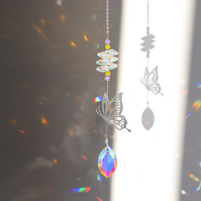 Crystal Wind Chime Moon Sun Catcher Diamond Prisms Κρεμαστό Dream Catcher Rainbow Chaser Κρεμαστό Drop Διακόσμηση κήπου σπιτιού Windchime