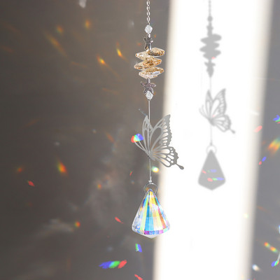 Crystal Wind Chime Moon Sun Catcher Diamond Prisms Κρεμαστό Dream Catcher Rainbow Chaser Κρεμαστό Drop Διακόσμηση κήπου σπιτιού Windchime