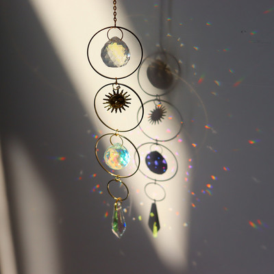 Εξαιρετικό Κρεμαστό στολίδι από ψεύτικο κρύσταλλο Εντυπωσιακό Moon Star Hanging Suncatchers Πολυέλαιος κρεμαστό μενταγιόν Δημιουργικό σχήμα