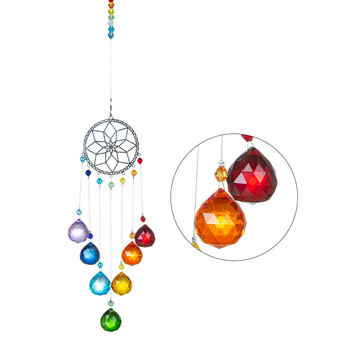 Кристално дърво на живота Suncatcher Призма Прозорец Rainbow Maker Moon Crystal Ball Висулка Sun Catcher Висящ орнамент Градински декор