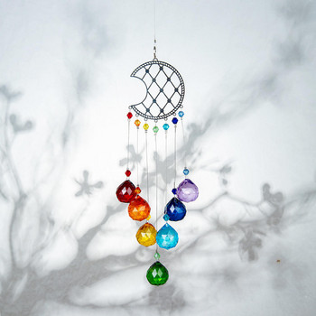 Кристално дърво на живота Suncatcher Призма Прозорец Rainbow Maker Moon Crystal Ball Висулка Sun Catcher Висящ орнамент Градински декор