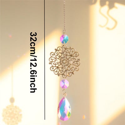 Κρυστάλλινο δέντρο της ζωής Suncatcher Πρίσμα Παράθυρο Rainbow Maker Moon Crystal Ball Pendant Sun Catcher Κρεμαστό στολίδι Διακόσμηση κήπου