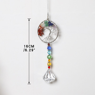 Κρυστάλλινο δέντρο της ζωής Suncatcher Πρίσμα Παράθυρο Rainbow Maker Moon Crystal Ball Pendant Sun Catcher Κρεμαστό στολίδι Διακόσμηση κήπου