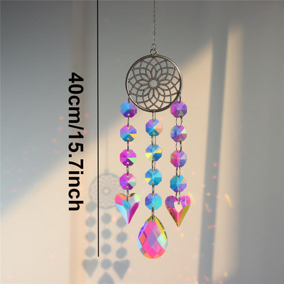 Κρυστάλλινο δέντρο της ζωής Suncatcher Πρίσμα Παράθυρο Rainbow Maker Moon Crystal Ball Pendant Sun Catcher Κρεμαστό στολίδι Διακόσμηση κήπου