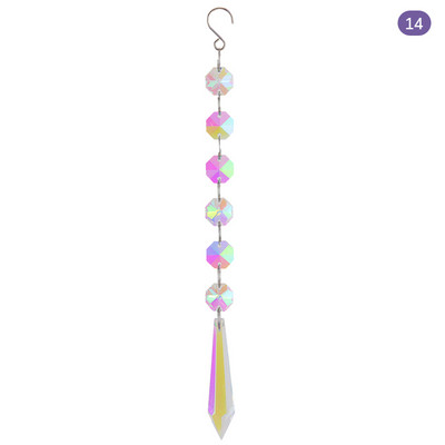 Prizminė saulės gaudyklė, kabantys lango kristalai, vaivorykštės šviesos gaudyklė, krištolo saulės gaudyklė, vasaros dovana, aštuonkampiai karoliukai