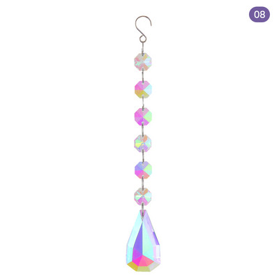Prizminė saulės gaudyklė, kabantys lango kristalai, vaivorykštės šviesos gaudyklė, krištolo saulės gaudyklė, vasaros dovana, aštuonkampiai karoliukai