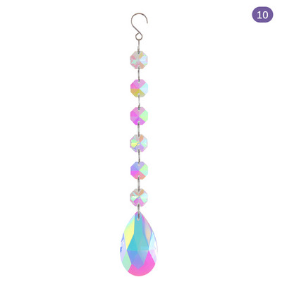 Prizminė saulės gaudyklė, kabantys lango kristalai, vaivorykštės šviesos gaudyklė, krištolo saulės gaudyklė, vasaros dovana, aštuonkampiai karoliukai