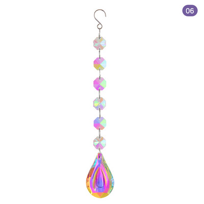 Prizminė saulės gaudyklė, kabantys lango kristalai, vaivorykštės šviesos gaudyklė, krištolo saulės gaudyklė, vasaros dovana, aštuonkampiai karoliukai