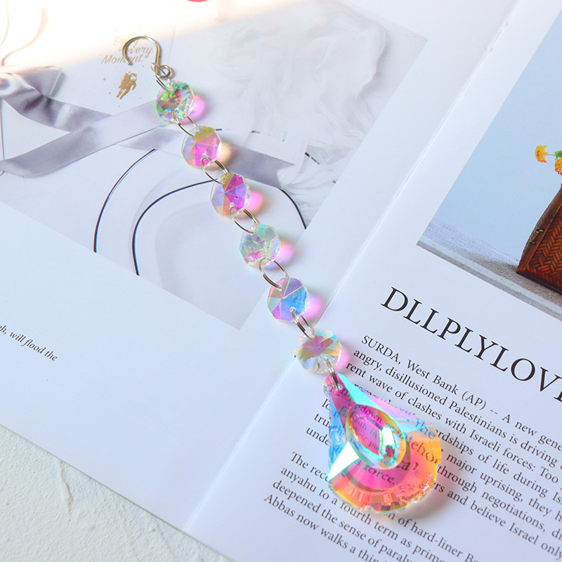 Prizminė saulės gaudyklė, kabantys lango kristalai, vaivorykštės šviesos gaudyklė, krištolo saulės gaudyklė, vasaros dovana, aštuonkampiai karoliukai