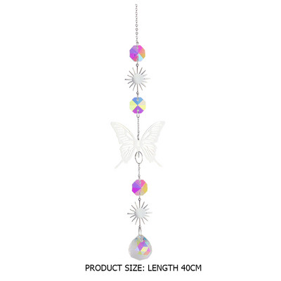 Kristallliblikas deemoni silmade tuulekella ripats päikesepüüdja värvilised helmed rippuvad tilgad õues siseruumides aiatarbed