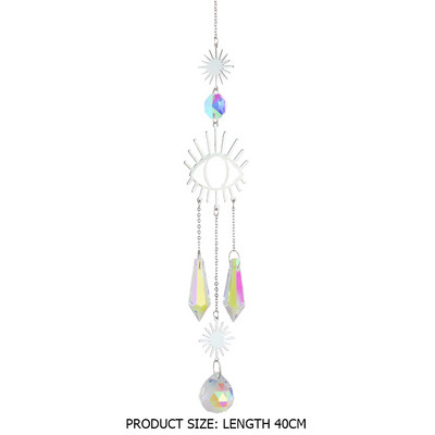 Kristallliblikas deemoni silmade tuulekella ripats päikesepüüdja värvilised helmed rippuvad tilgad õues siseruumides aiatarbed