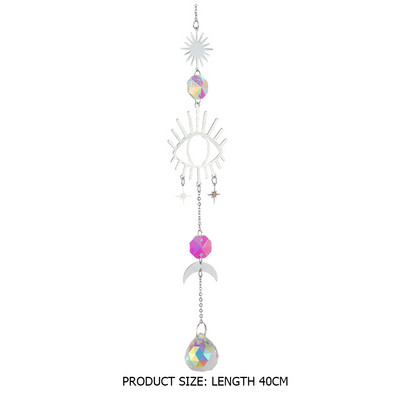 Kristallliblikas deemoni silmade tuulekella ripats päikesepüüdja värvilised helmed rippuvad tilgad õues siseruumides aiatarbed