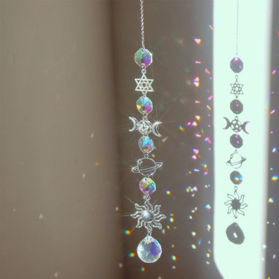 Αρχική Crystal Wind Chime Moon Sun Catcher Diamond Prisms Κρεμαστό Dream Catcher Rainbow Chaser Κρεμαστό Drop Garden Decor Windchime