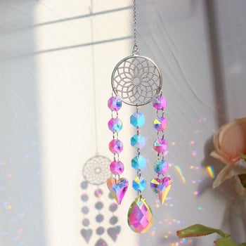 Sun Catchers Κρυστάλλινα στολίδια Windchime Love Heart σε σχήμα διαμαντένιο κρεμαστό παράθυρο χειροτεχνία Εξωτερικού κήπου Διακόσμηση σπιτιού αυτοκινήτου