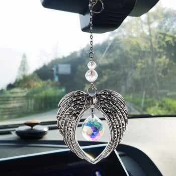 Angel Suncatcher Car Crystal Висящ орнамент Angel Wing Crystal Sun Catcher Градинска декорация Стъклени призми Rainbow Window Decor