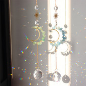 Sun Catchers Crystal Wind Chime Κρεμαστό Φως Catcher Moon Flower Rainbow Chaser Κρεμαστά Windchimes Διακόσμηση κήπου σπιτιού