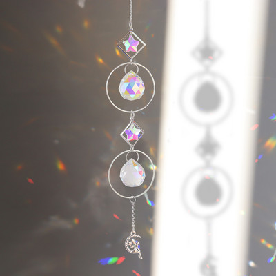 Sun Catchers Crystal Wind Chime Κρεμαστό Φως Catcher Moon Flower Rainbow Chaser Κρεμαστά Windchimes Διακόσμηση κήπου σπιτιού
