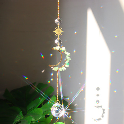 Sun Catchers Crystal Wind Chime Κρεμαστό Φως Catcher Moon Flower Rainbow Chaser Κρεμαστά Windchimes Διακόσμηση κήπου σπιτιού