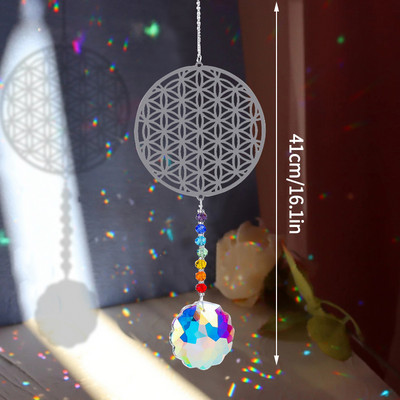 Kristalni hvatači sunca Dugine prizme Chaser Prozor Zvono vjetra Viseći privjesak Drvo života Šuplji dizajn Dekoracija kućnog vrta