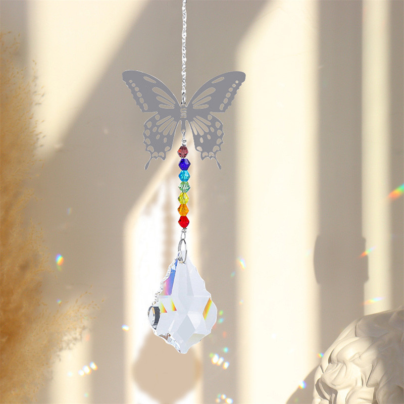 Kristalni hvatači sunca Dugine prizme Chaser Prozor Zvono vjetra Viseći privjesak Drvo života Šuplji dizajn Dekoracija kućnog vrta