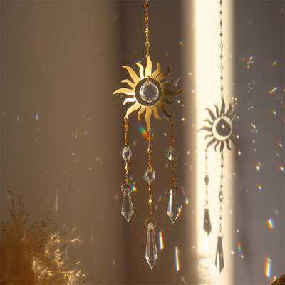 Hópehely szivárvány készítő kristály napfogó prizma függő ablak kristály fényfogó ékszer szélcsengő otthoni karácsonyi dekoráció