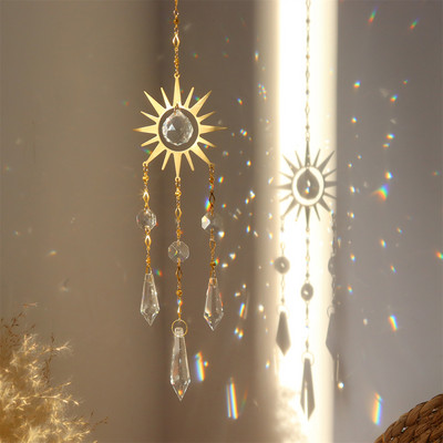 Hópehely szivárvány készítő kristály napfogó prizma függő ablak kristály fényfogó ékszer szélcsengő otthoni karácsonyi dekoráció