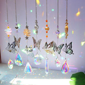 Crystal Wind Chimes Hvatači sunca Moon Sun Catcher Crystal Wind Chime Viseći hvatač sunca Prizma Vanjski Unutarnji vrtni ukras