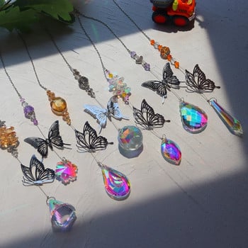 Crystal Wind Chimes Sun Catchers Moon Sun Catcher Crystal Wind Chime Κρεμαστά Suncatcher Prism Διακόσμηση εξωτερικού χώρου για εσωτερικούς κήπους