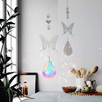 Crystal Wind Chimes Sun Catchers Moon Sun Catcher Crystal Wind Chime Κρεμαστά Suncatcher Prism Διακόσμηση εξωτερικού χώρου για εσωτερικούς κήπους