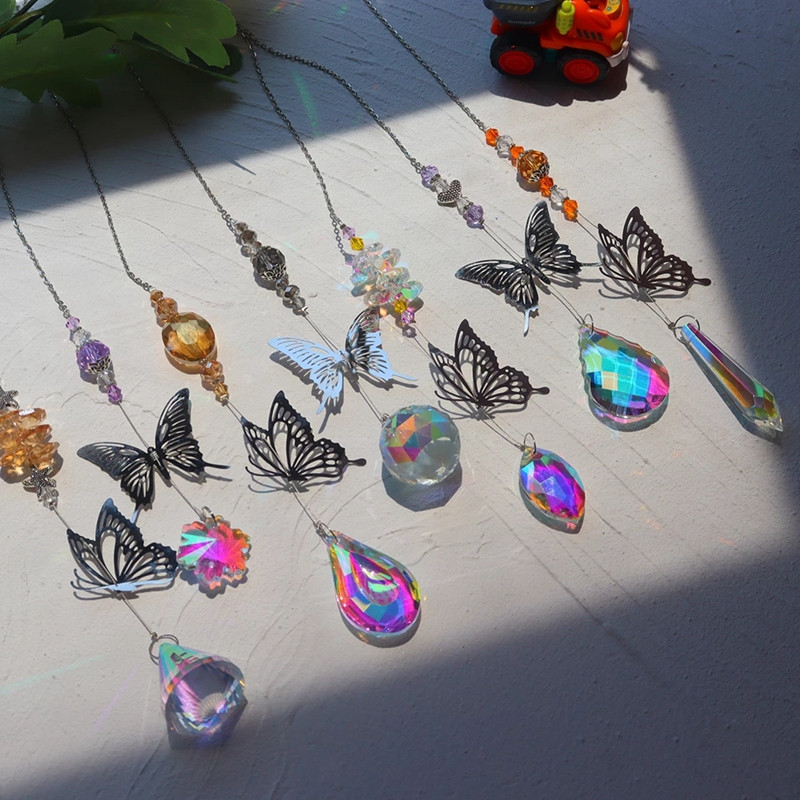Crystal Wind Chimes Hvatači sunca Moon Sun Catcher Crystal Wind Chime Viseći hvatač sunca Prizma Vanjski Unutarnji vrtni ukras
