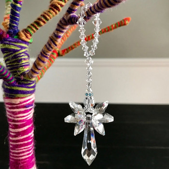 1PCS Crystal Suncatcher Висящ ангел Crystal Prisms Sun Catchers Висулка Лечебен орнамент Декор Подарък за декорация на дома