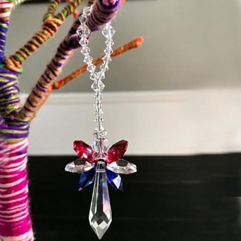 1PCS Crystal Suncatcher Висящ ангел Crystal Prisms Sun Catchers Висулка Лечебен орнамент Декор Подарък за декорация на дома