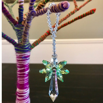 1PCS Crystal Suncatcher Висящ ангел Crystal Prisms Sun Catchers Висулка Лечебен орнамент Декор Подарък за декорация на дома