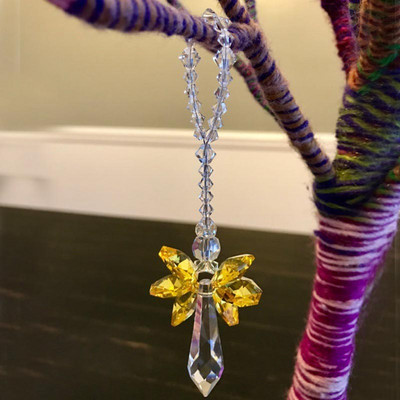 1Gb kristāla saules ķērējs, piekārts eņģelis, kristāla prizmas, saules ķērāji, piekariņi, dziedinoši rotājumi, dekorācijas dāvana mājas dekorēšanai