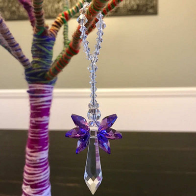 1Gb kristāla saules ķērējs, piekārts eņģelis, kristāla prizmas, saules ķērāji, piekariņi, dziedinoši rotājumi, dekorācijas dāvana mājas dekorēšanai