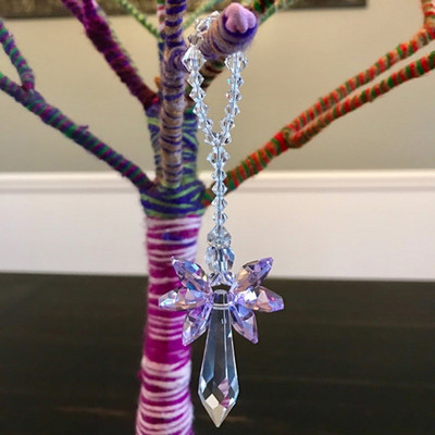 1Gb kristāla saules ķērējs, piekārts eņģelis, kristāla prizmas, saules ķērāji, piekariņi, dziedinoši rotājumi, dekorācijas dāvana mājas dekorēšanai