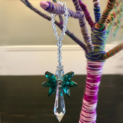 1Gb kristāla saules ķērējs, piekārts eņģelis, kristāla prizmas, saules ķērāji, piekariņi, dziedinoši rotājumi, dekorācijas dāvana mājas dekorēšanai