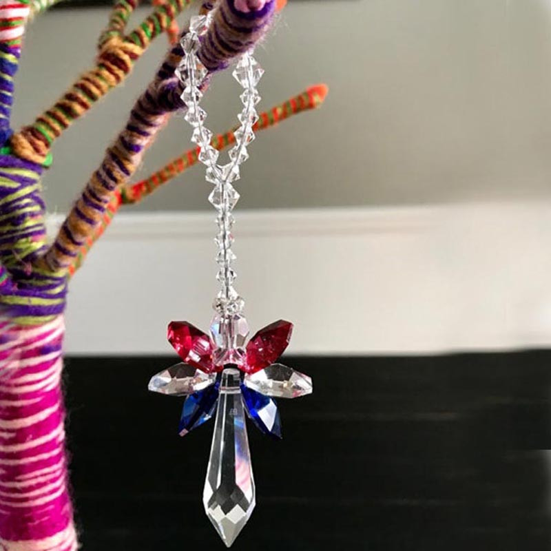 1Gb kristāla saules ķērējs, piekārts eņģelis, kristāla prizmas, saules ķērāji, piekariņi, dziedinoši rotājumi, dekorācijas dāvana mājas dekorēšanai