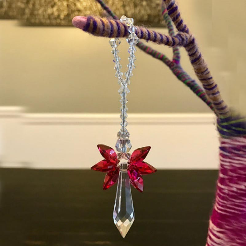 1Gb kristāla saules ķērējs, piekārts eņģelis, kristāla prizmas, saules ķērāji, piekariņi, dziedinoši rotājumi, dekorācijas dāvana mājas dekorēšanai