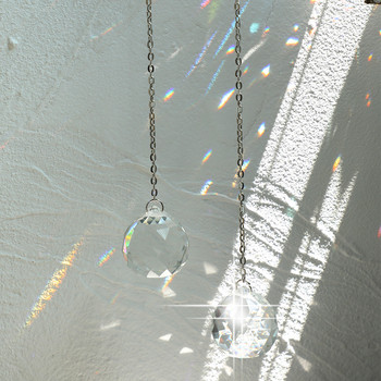 2 бр. витражи слънчеви ловци кристална топка призма улавящи слънце вътрешен прозорец Rainbow Maker висяща прозрачна топка градина подарък на открито