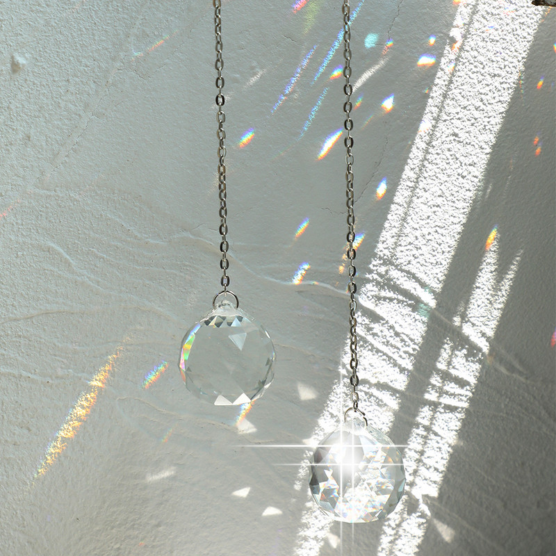 2 τμχ Βιτρώ Suncatcher Κρυστάλλινη μπάλα πρίσμα Sun Catcher Εσωτερικό παράθυρο Rainbow Maker Κρεμαστό Clear Ball Garden Outdoor δώρο