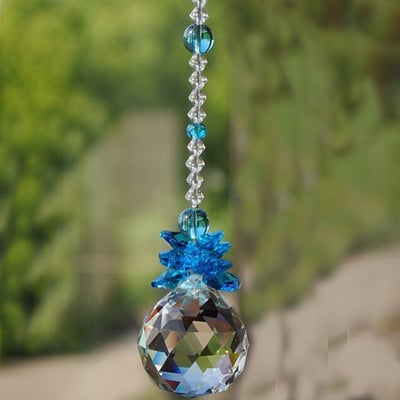 1vnt krištolo vaivorykštės rutulinės prizmės kabantis Fengshui pakabuko lango ornamentas 20 mm 30 mm 40 mm