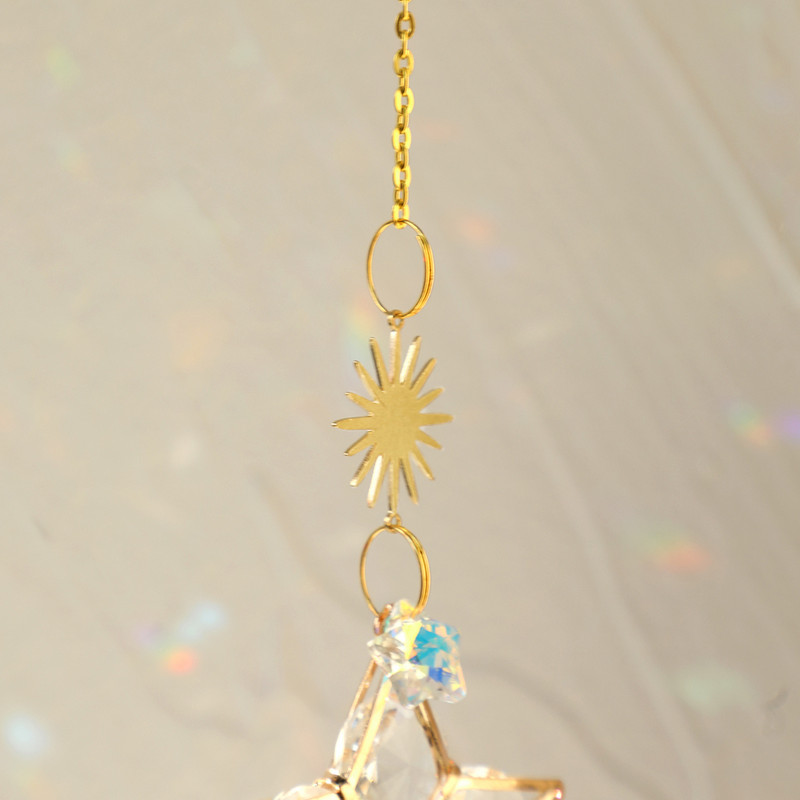 Sun Prism Star Crystal Light Catcher Kertészeti dekoráció Napfogó Szivárvány Kültéri Napfogók Ablak Udvar Kristály Lakásdekoráció